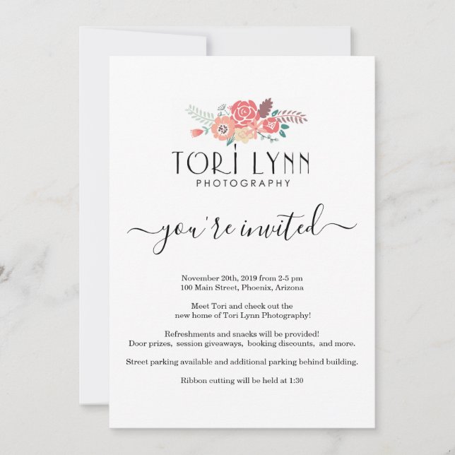 Simple Business Invitation - Add Logo (Front)