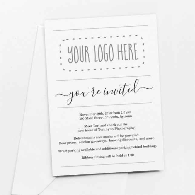 Simple Business Invitation - Add Logo (Creator Uploaded)