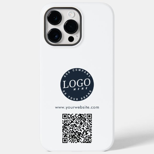 Simple Business Logo and QR Code Custom Case-Mate iPhone Case (Back)