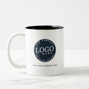 Simple Business Logo and Website Company Two-Tone Coffee Mug