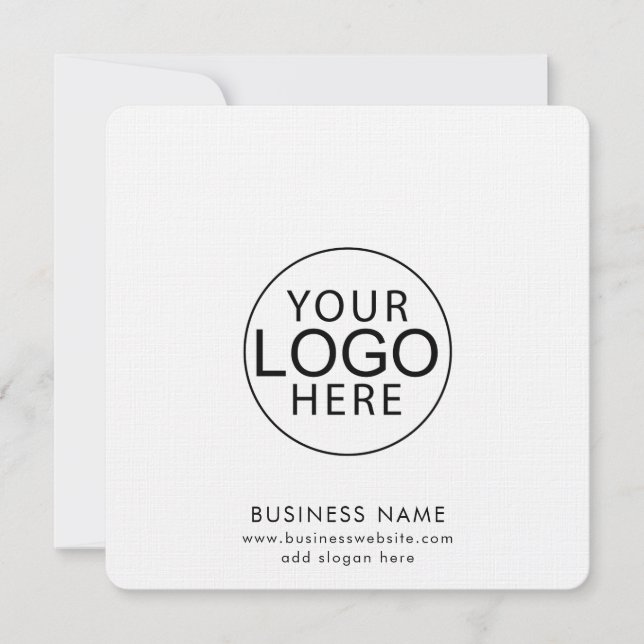 Simple Business Logo and Website Custom Note Card (Front)