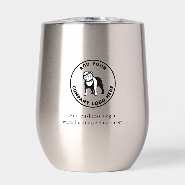 Simple Business Logo and Website Custom Thermal Wine Tumbler (Front)