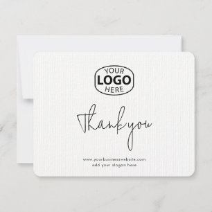 Simple Business Logo and Website Customers Thank You Card