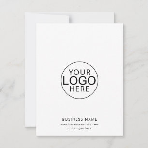 Simple Business Logo and Website Minimalist Note Card