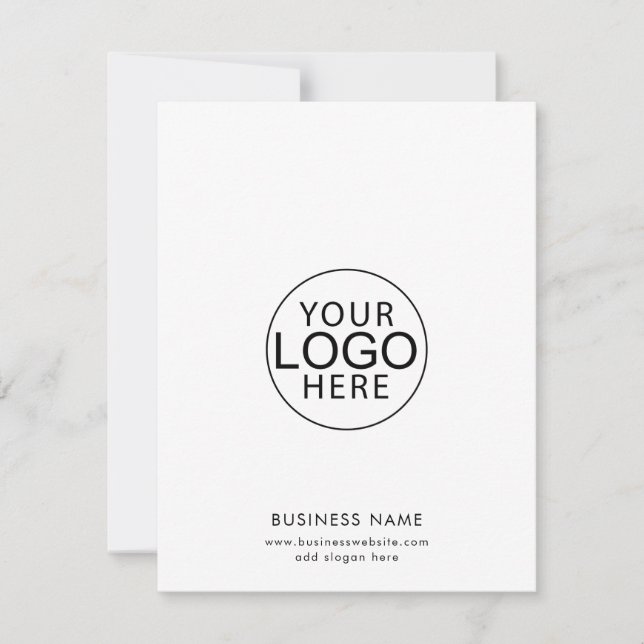Simple Business Logo and Website Minimalist Note Card (Front)