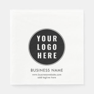 Simple Business Logo and Website Promotional Paper Napkins