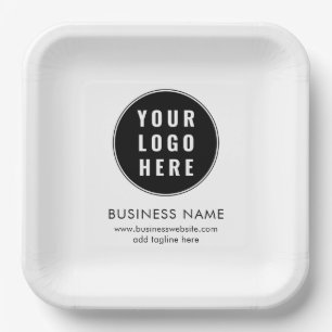 Simple Business Logo and Website Promotional Paper Plates