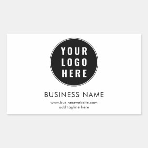 Simple Business Logo and Website Promotional Rectangular Sticker