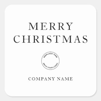 Simple Business Logo Any Color Merry Christmas Square Sticker