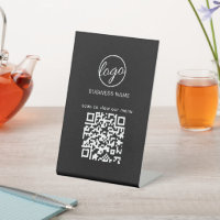 Simple Business Logo Black QR Code Restuarant Menu