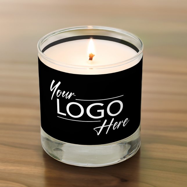 Simple Business Logo Black Scented Candle (Creator Uploaded)