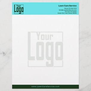 Simple Business Logo Blue & Dark Green Letterhead