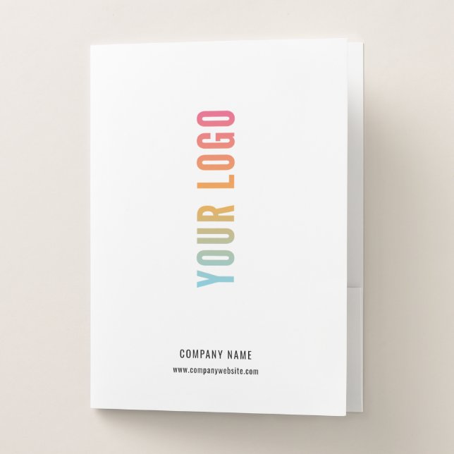 Simple Business Logo Card Slot Pocket Folder (Front)