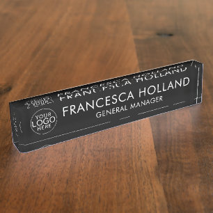 Simple Business Logo Company Boss Custom Desk Name Plate