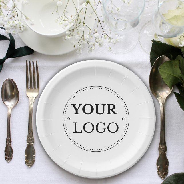 Simple Business Logo Company Event  Paper Plates (Creator Uploaded)