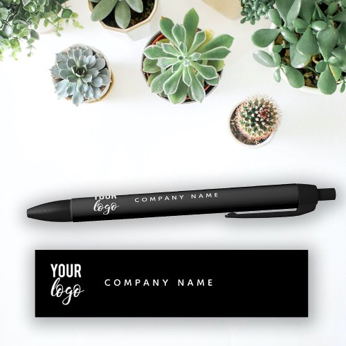 Simple Business Logo Company Name Black Black Ink Pen