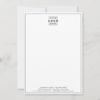 Simple Business Logo Company Name Branded Photo Note Card