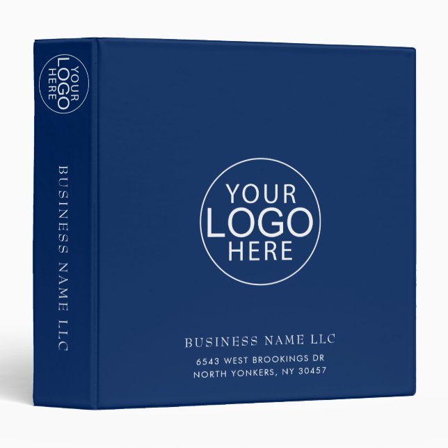 Simple Business Logo Corporate Custom 3 Ring Binder (Front/Spine)