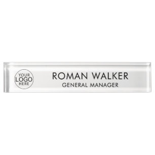 Simple Business Logo Corporate Custom Desk Name Plate