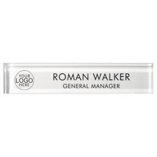 Simple Business Logo Corporate Custom Desk Name Plate