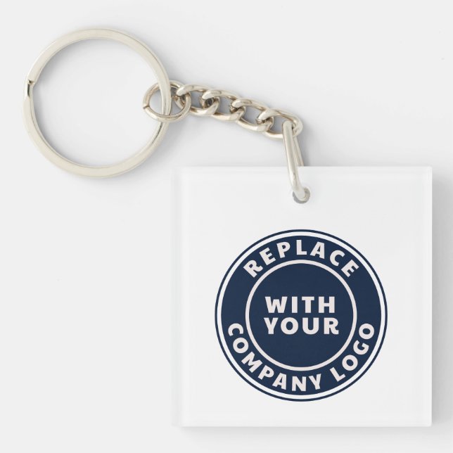 Simple Business Logo Corporate Employees Custom Keychain (Front)