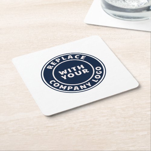 Simple Business Logo Corporate Employees Custom Square Paper Coaster