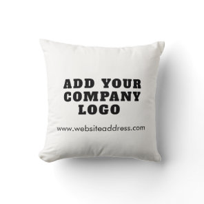 Simple Business Logo Corporate Event Decor Custom Throw Pillow