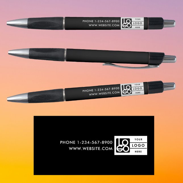 Simple Business Logo Custom Text Black White Pen (Simple Business Logo Custom Text Black White Pen)