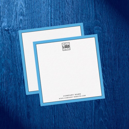 Simple Business Logo Editable Brand Color Border   Note Card