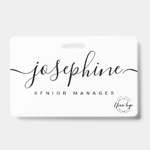 Simple business logo Elegant Custom script name Badge