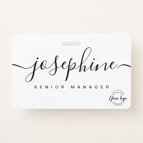 Simple business logo Elegant Custom script name Badge