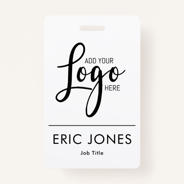 simple BUSINESS LOGO employee ID identification Badge (Front)