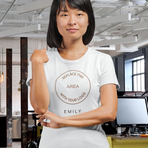 Simple Business Logo Employee Name  T_Shirt