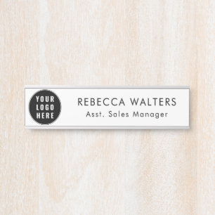 Simple Business Logo Employees Modern Custom Door Sign