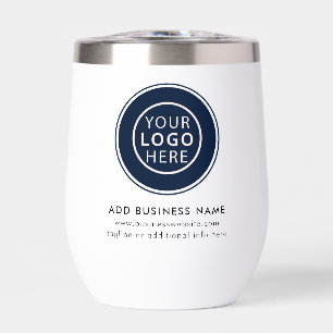 Simple Business Logo Events Minimalist Custom Thermal Wine Tumbler