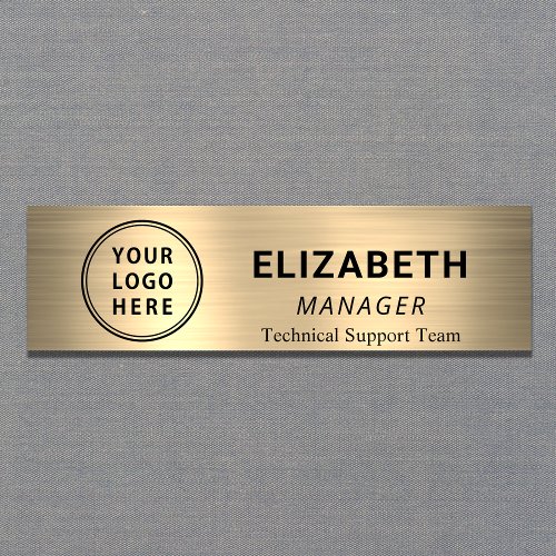 Simple Business Logo Gold Name Tag