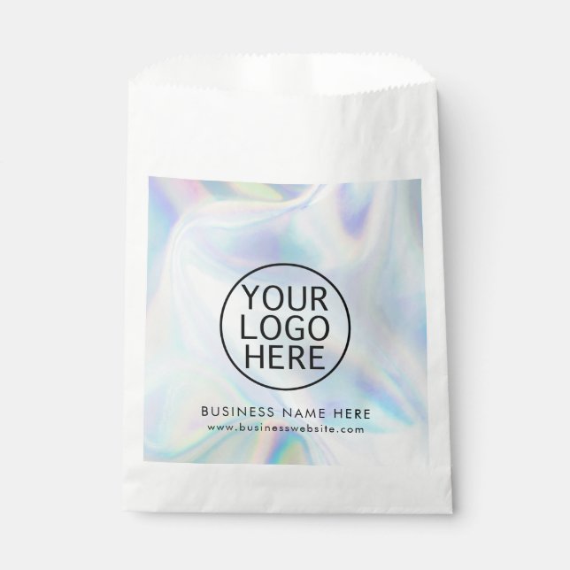 Simple Business Logo Iridescent Promotional Custom Favor Bag (Front)