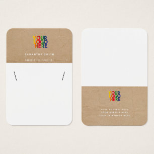 Simple Business Logo Kraft Necklace Display Card