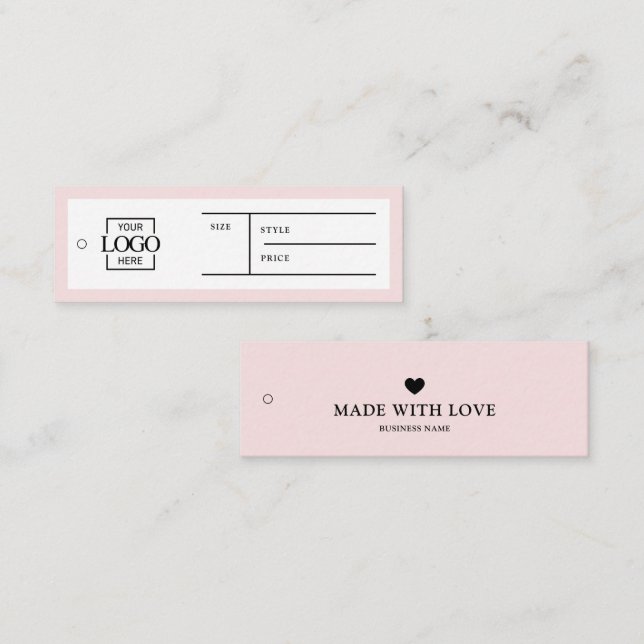 Simple Business Logo Label Clothing Price Hang Tag (Front/Back)