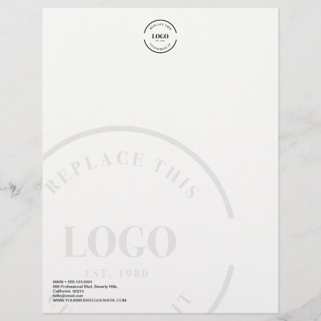 Simple business logo letterhead watermark (Front)