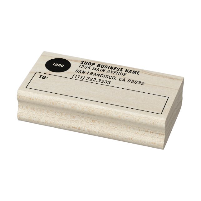 Simple Business Logo Mailing Shipping Labels Rubber Stamp (Stamp)