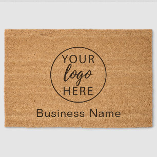 Simple Business Logo Minimalist Company Fiber Doormat
