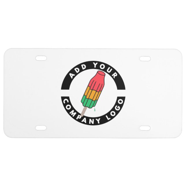 Simple Business Logo Modern Company Branded License Plate (Front)