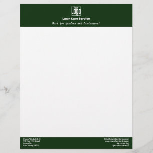 Simple Business Logo Name Motto Green Letterhead