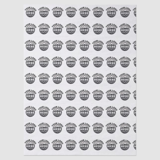 Simple Business Logo Pattern Custom Branded  Tissue Paper (Front)