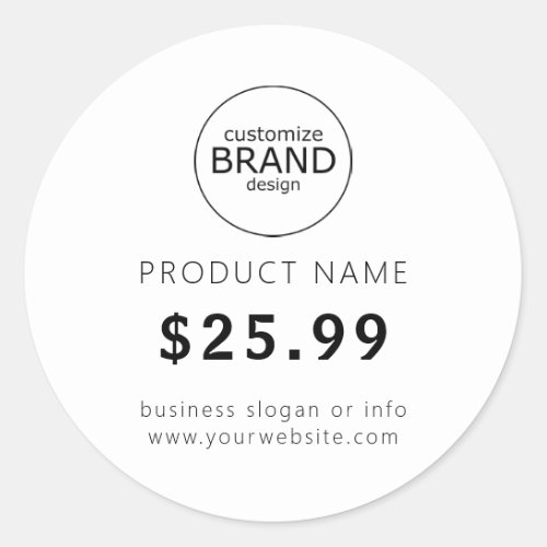 Simple Business Logo Price Tag Sticker