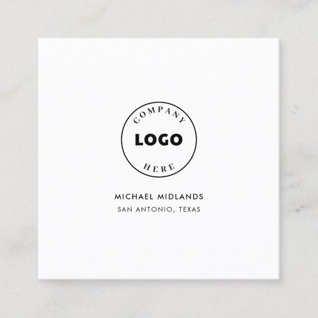 Simple Business Logo Professional Notary Square Business Card (Front)