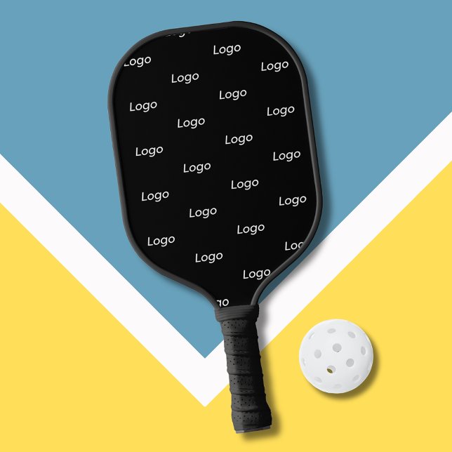 Simple Business Logo Promotional Black Pickleball Paddle (Logo business logo black pickleball paddle)