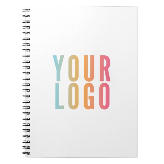 Simple Business Logo Promotional White Notebook (Front)