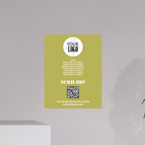 Simple Business Logo QR Code Black and White Photo Print